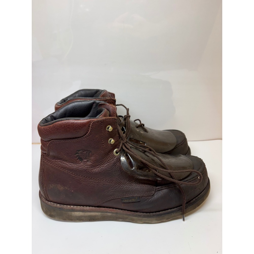 Chippewa 25342 Mens 10.5 D Brown Leather 6in Moc Composite Toe Work Boots EH